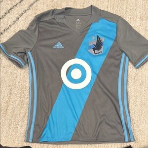 Adidas Gray and Blue Soccer Jersey